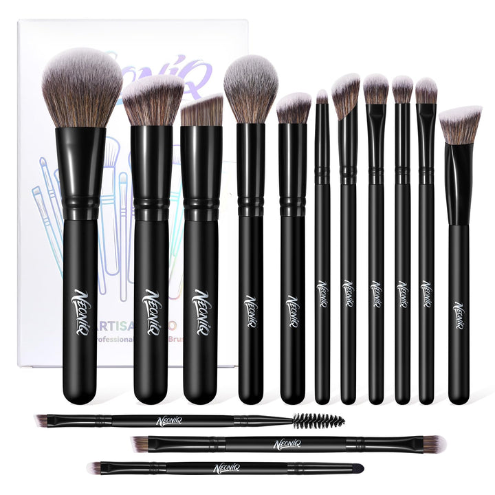 NEONIQ 14-Piece Professional Face & Eye Makeup Brush Set